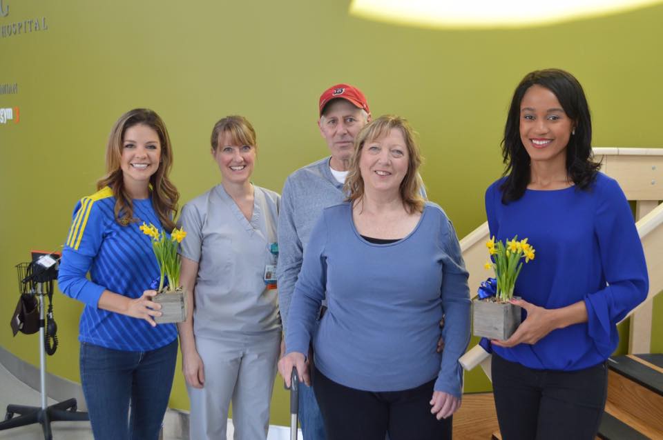 7News delivers Stapleton Floral flowers to Spaulding Rehab for One Boston Day