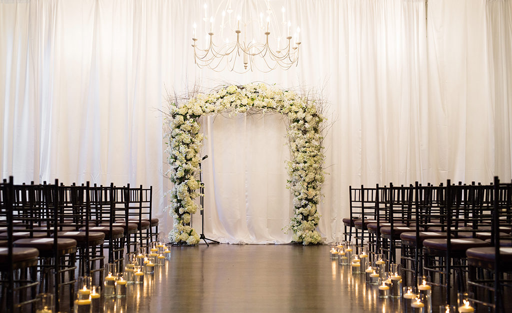 Alden Castle Boston Wedding Ceremony Floral Arch