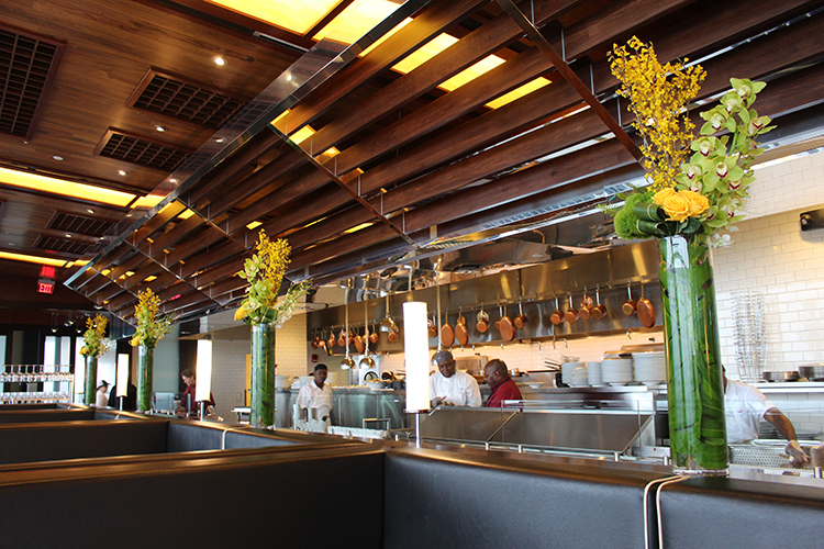 Photograph of Floral Arrangements Inside Restaurant