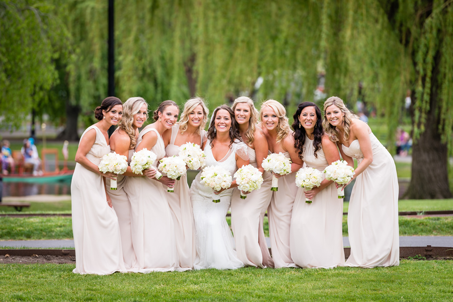 pale pink blush bridesmaids dresses