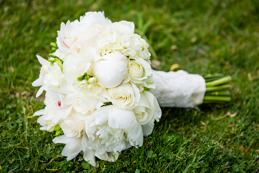 All white bridal bouquet by Stapleton Floral Design