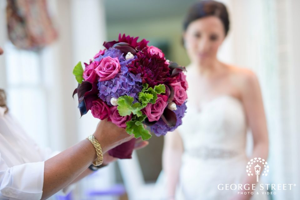 Purple and pink bridal bouquet by Stapleton Floral Design