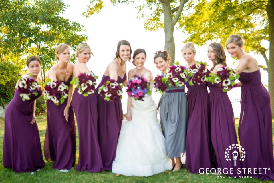 Carla & Ky's Waterfront Fall Wedding Flowers at Endicott College