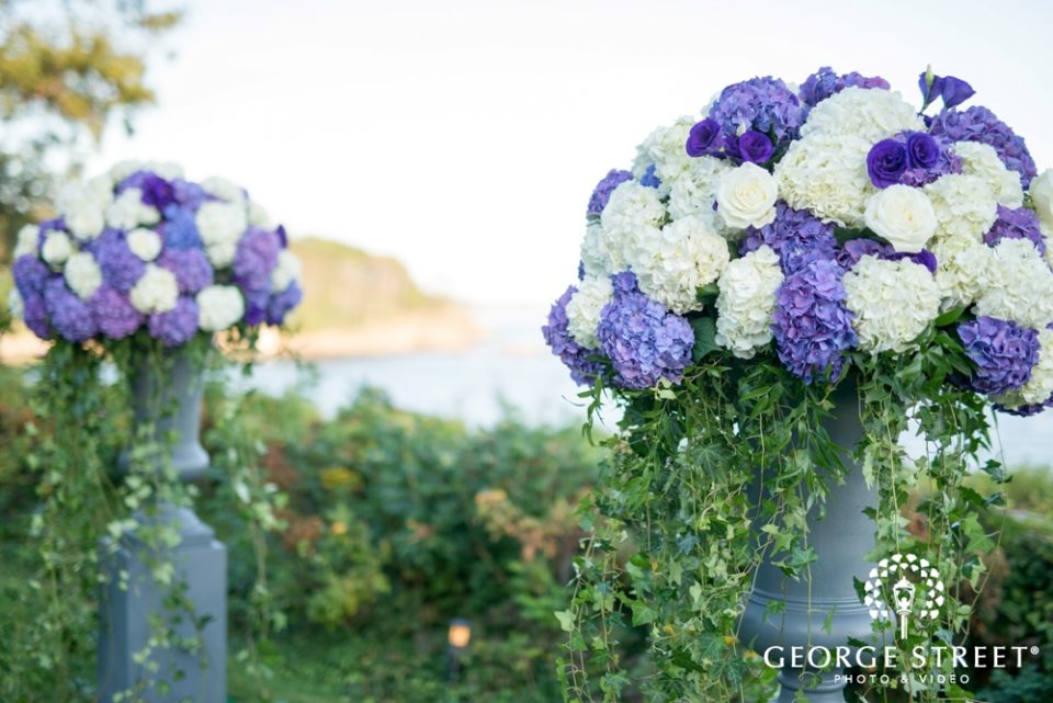 Wedding ceremony floral arrangements by Stapleton Floral Design