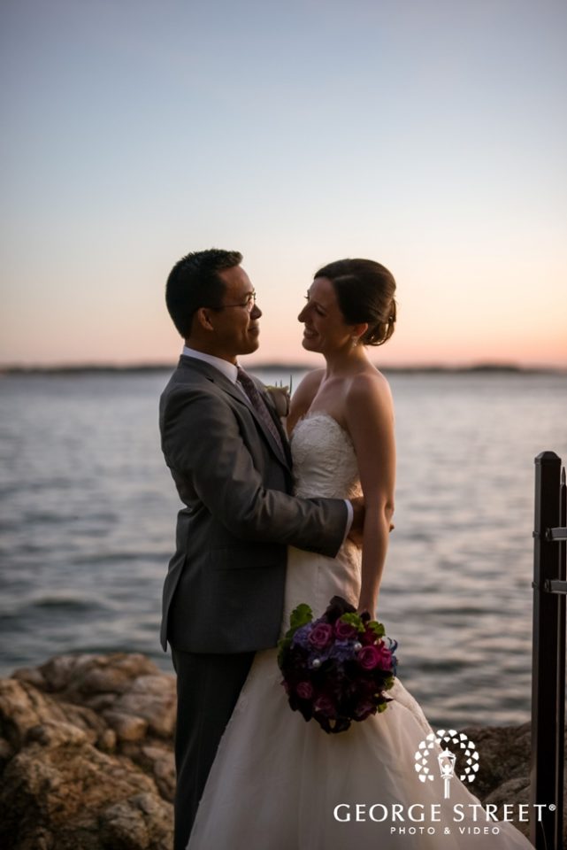 Carla & Ky's Waterfront Fall Wedding Flowers at Endicott College