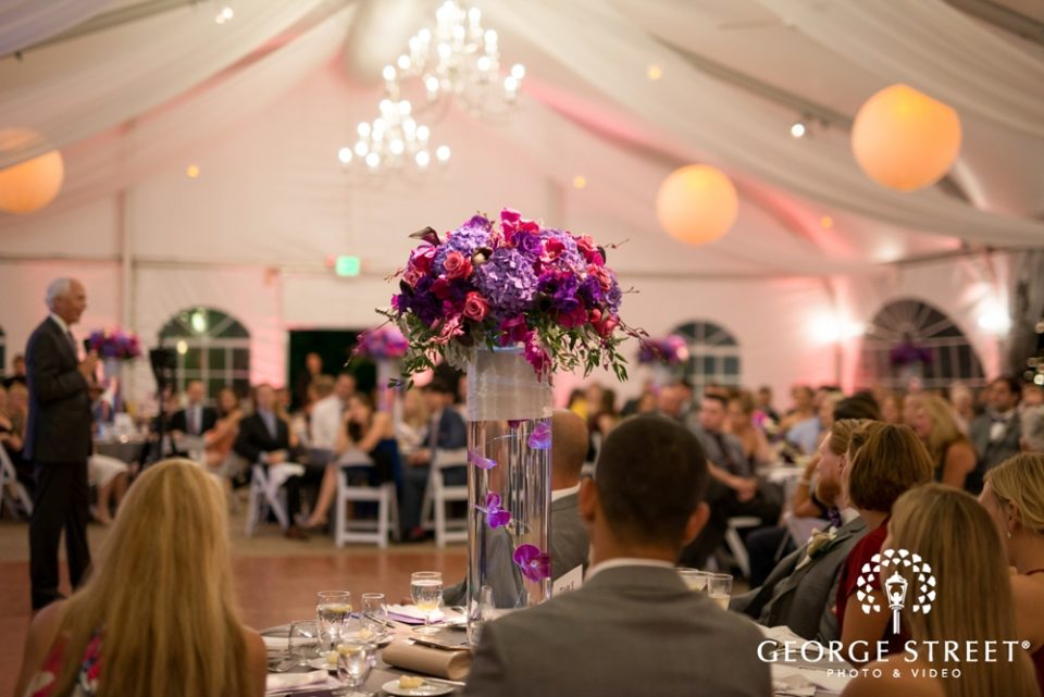 jewel tone wedding table centerpiece by Stapleton Floral Design