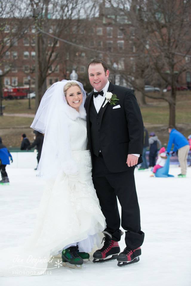 Annie & Brian's Winter Wedding at Boston Frog Pond, Photographer: Jen Osojnicki Photography