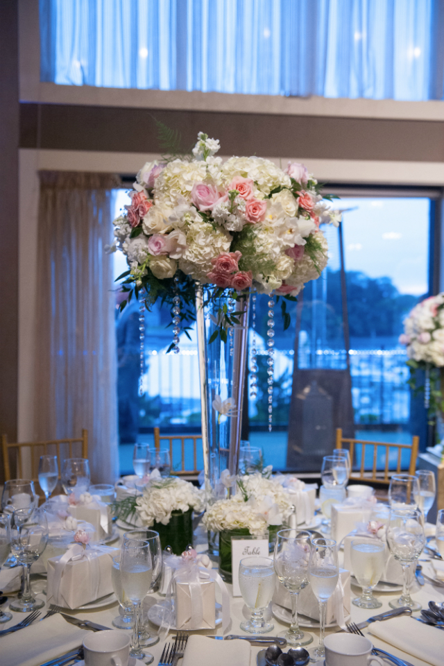 Beautiful tall wedding centerpiece by Stapleton Floral Design