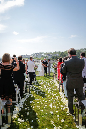Callie & Tyler's Waterfront Summer Wedding in Knnebunckport, ME. Photographer: Clark + Walker Studio