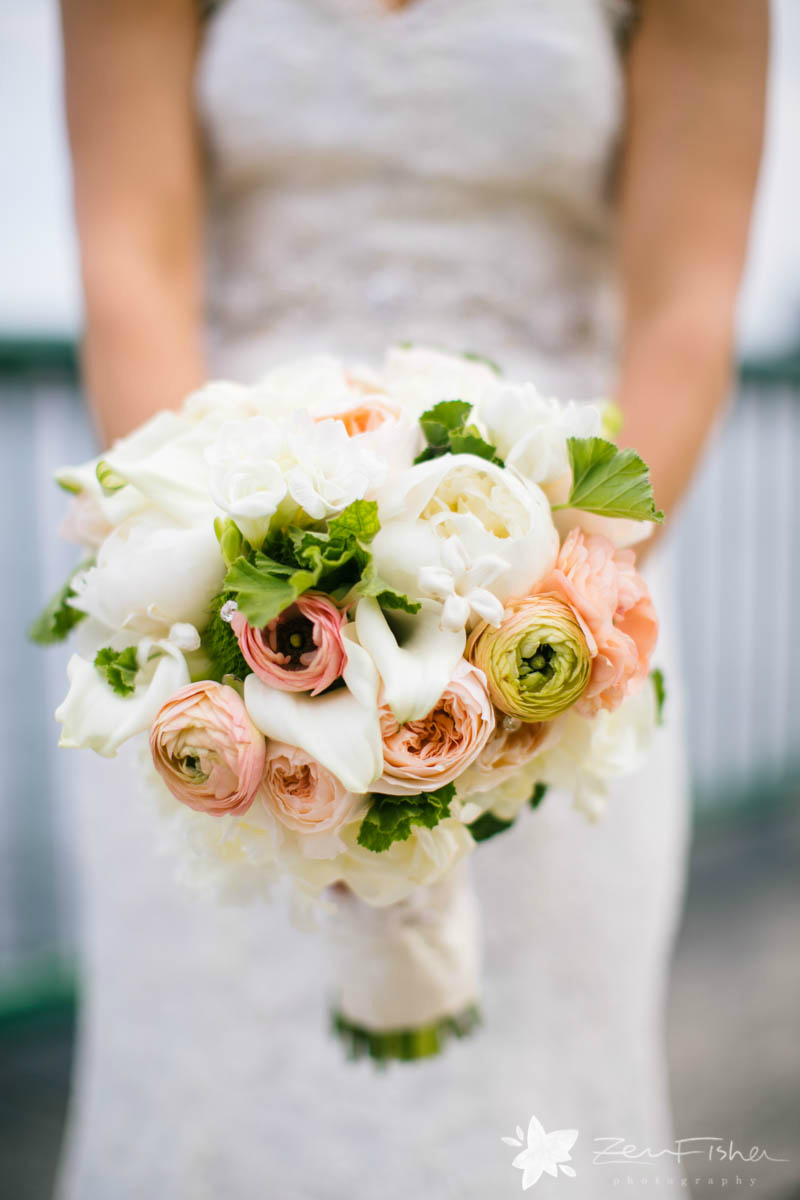 pink. green, and white bridal bouquet by Stapleton Floral Design