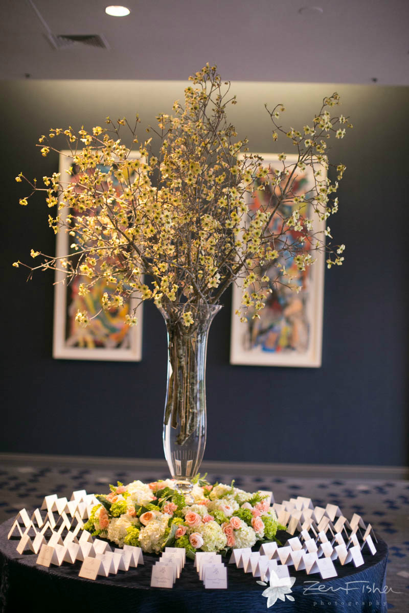 tall tree wedding centerpiece by Stapleton Floral Design