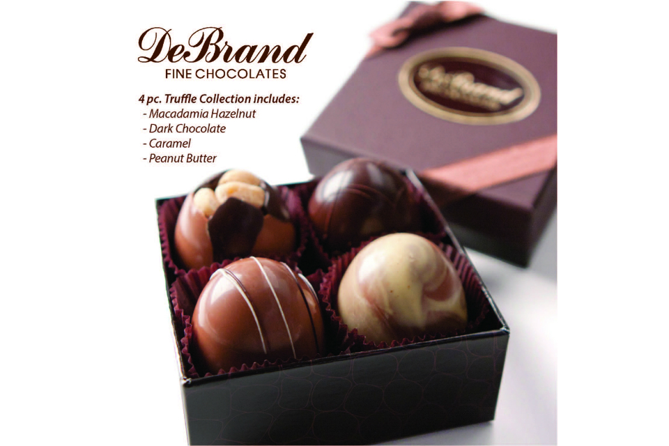 Truffle collection 4 piece DeBrand Fine Chocolates