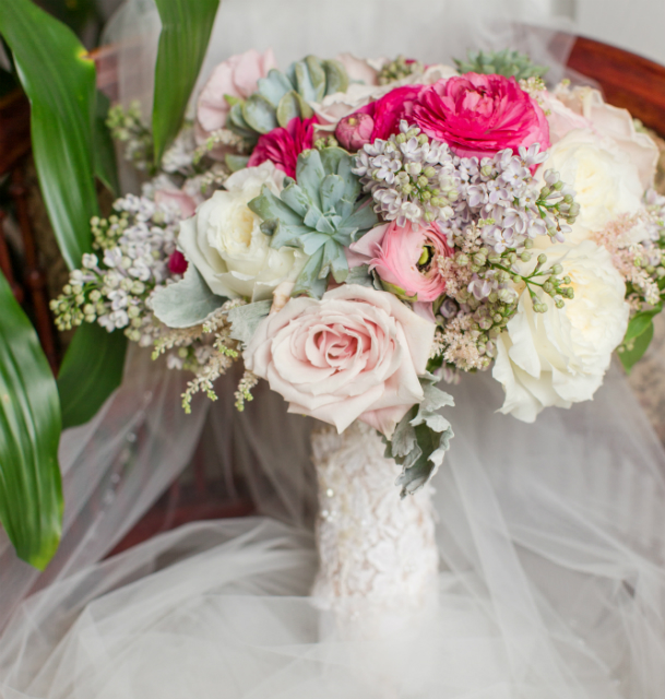 pink and cream bridal bouquet by Stapleton Floral Design