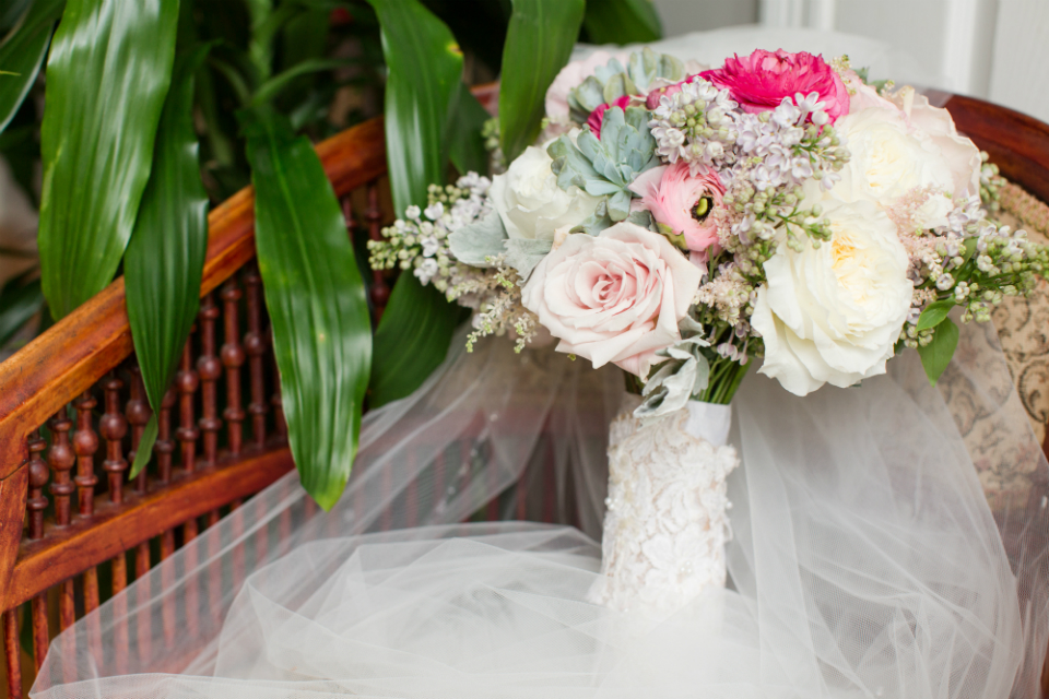 pink and cream bridal bouquet by Stapleton Floral Design