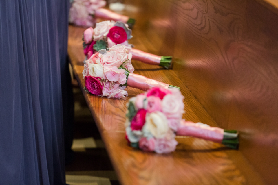 pink bridesmaids bouquet by Stapleton Floral Design
