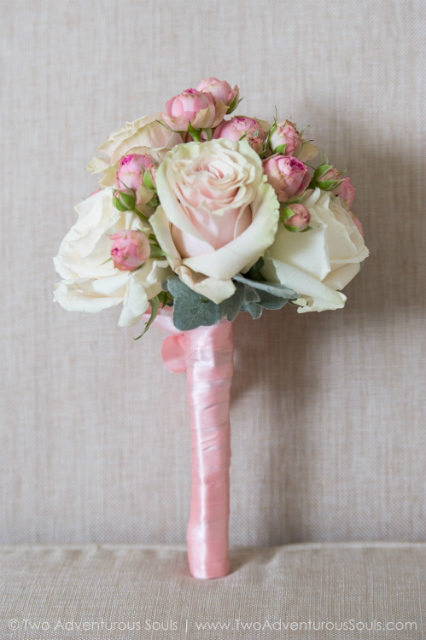 pink and cream bridal bouquet