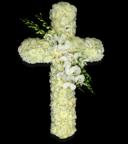 Blanc Phalaenopsis Sympathy Cross