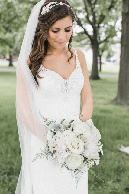 Stunning all white bridal bouquet by Stapleton Floral Design