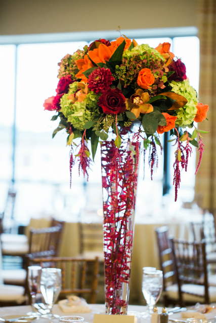 Wedding table centerpiece by Stapleton Floral Design