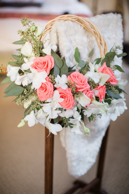 Basket of wedding flowers