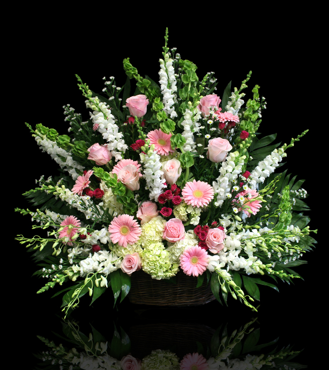 Pastel Pink Sympathy Basket