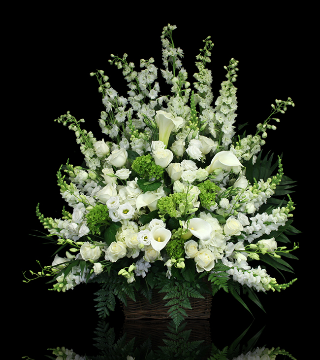 Blanc Calla Lily Sympathy Basket