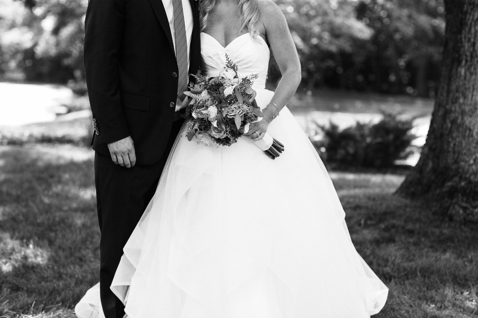 black and white wedding photo