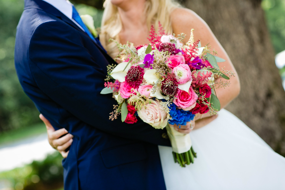 Beautiful jewel tone bridal bouquet by Stapleton Floral Design