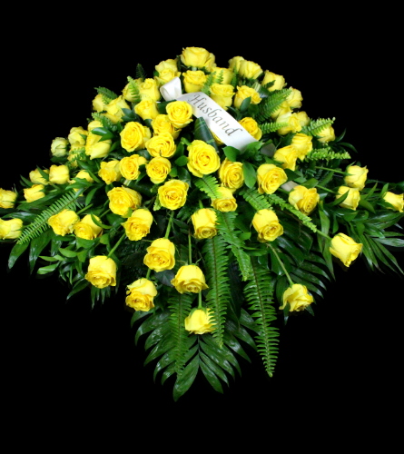 Yellow Rose Casket Spray