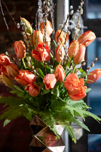 orange floral arrangement