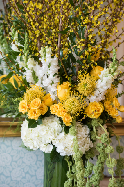 Spring theme floral arrangement by Stapleton Floral Design