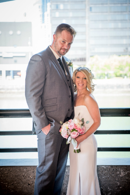 Bride and Groom at Bastille Kitchen