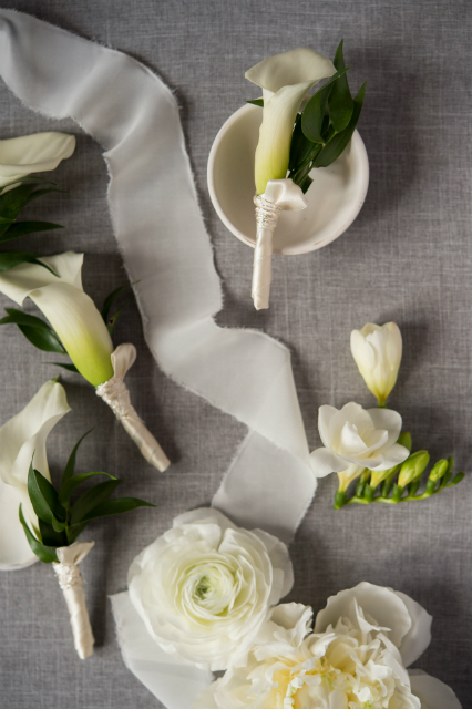 Simple white boutonniere