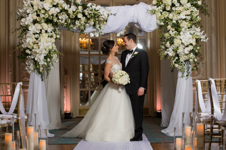 Bride and Groom at the Fairmont Copley Plaza