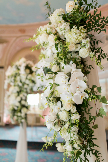 All white floral wedding decor by Stapleton Floral Design