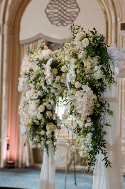 All white floral wedding decor by Stapleton Floral Design