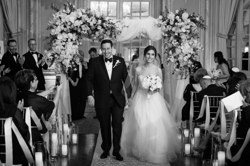 Black and white wedding photo at the Fairmont Copley Plaza Wedding