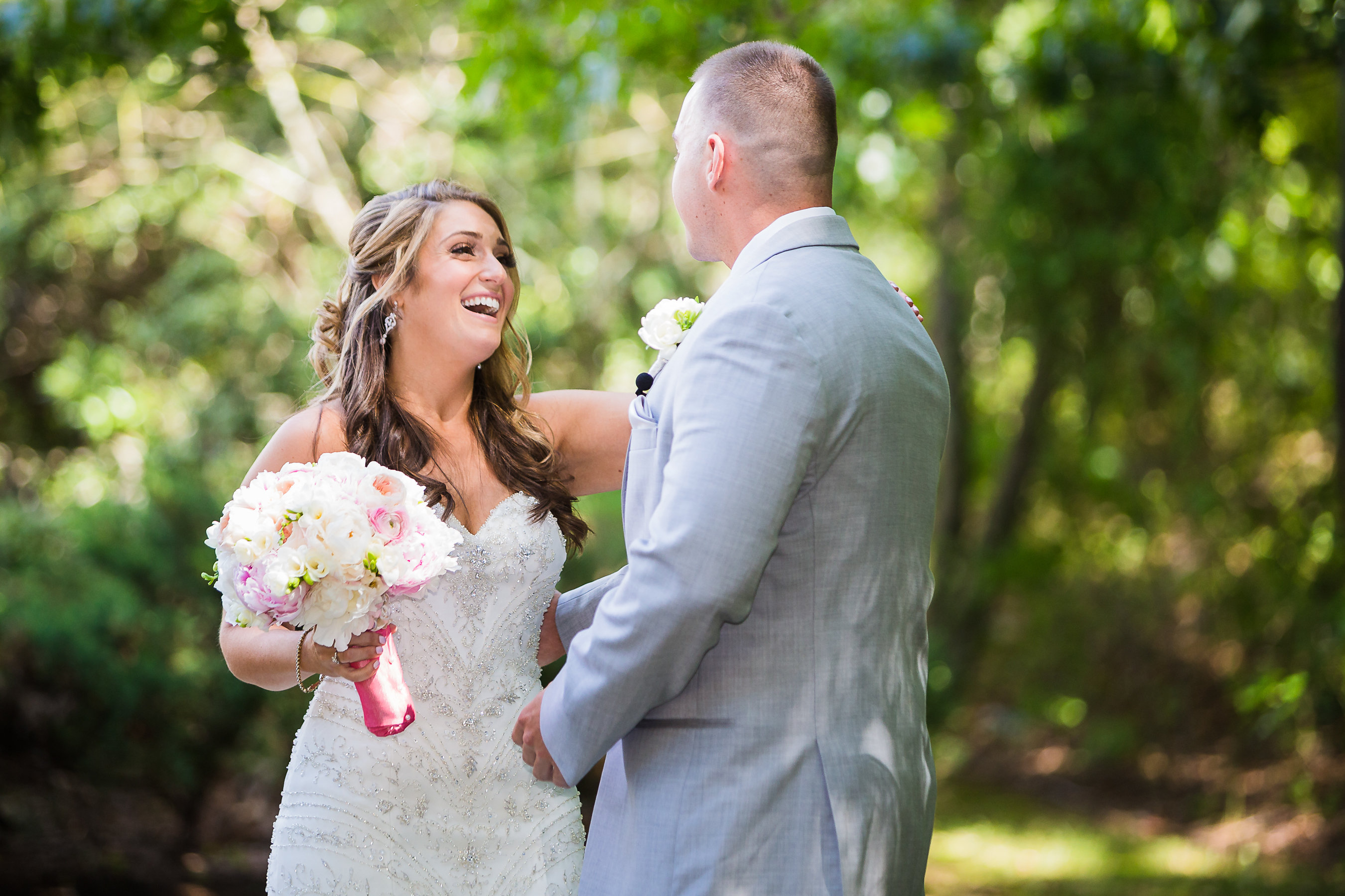 Happy bride and groom at Lakeview Pavilion