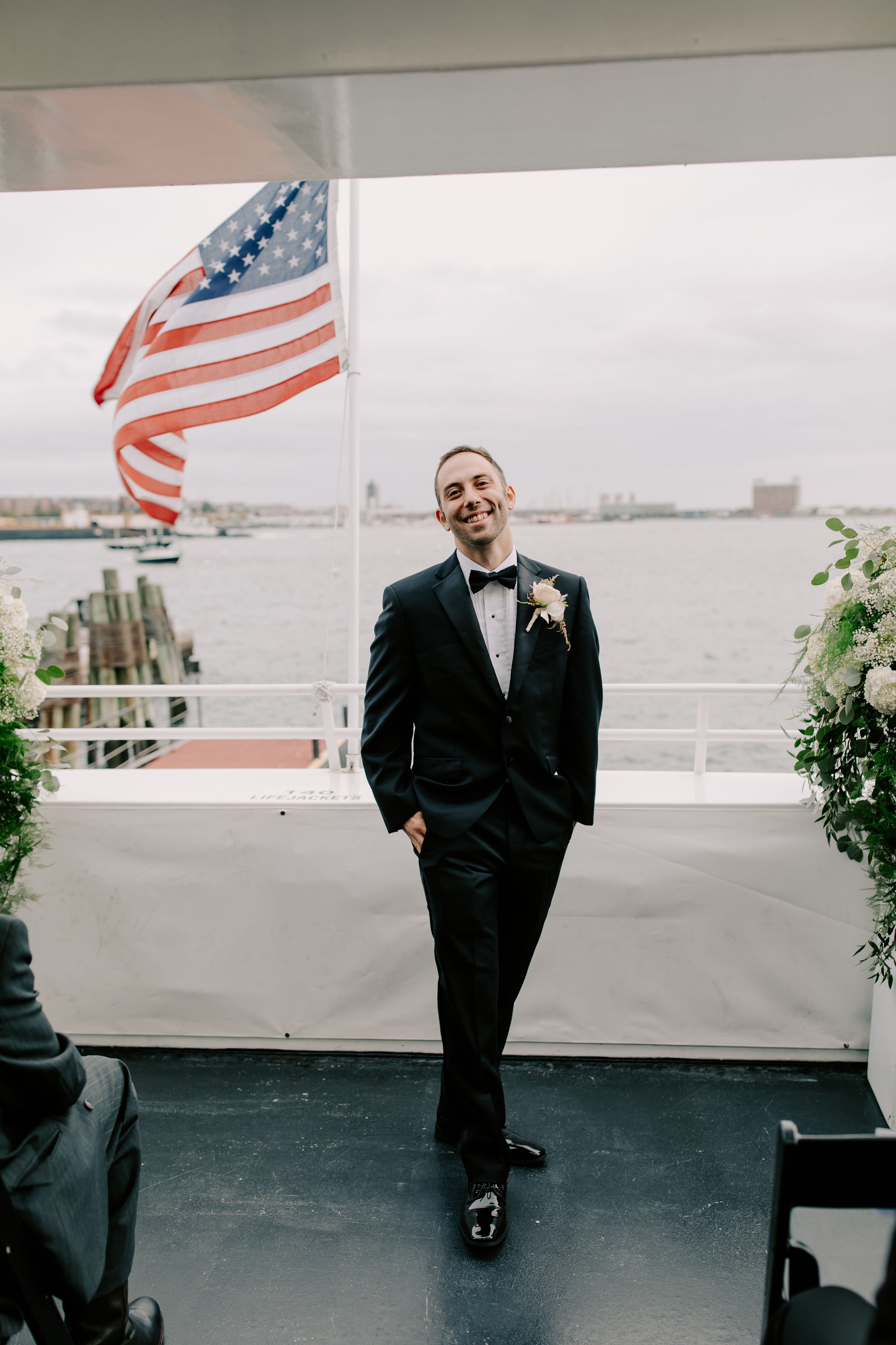 Happy Groom on the Boston Majestic Ship