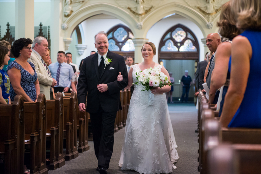 Granite Links wedding ceremony walking down the aisle