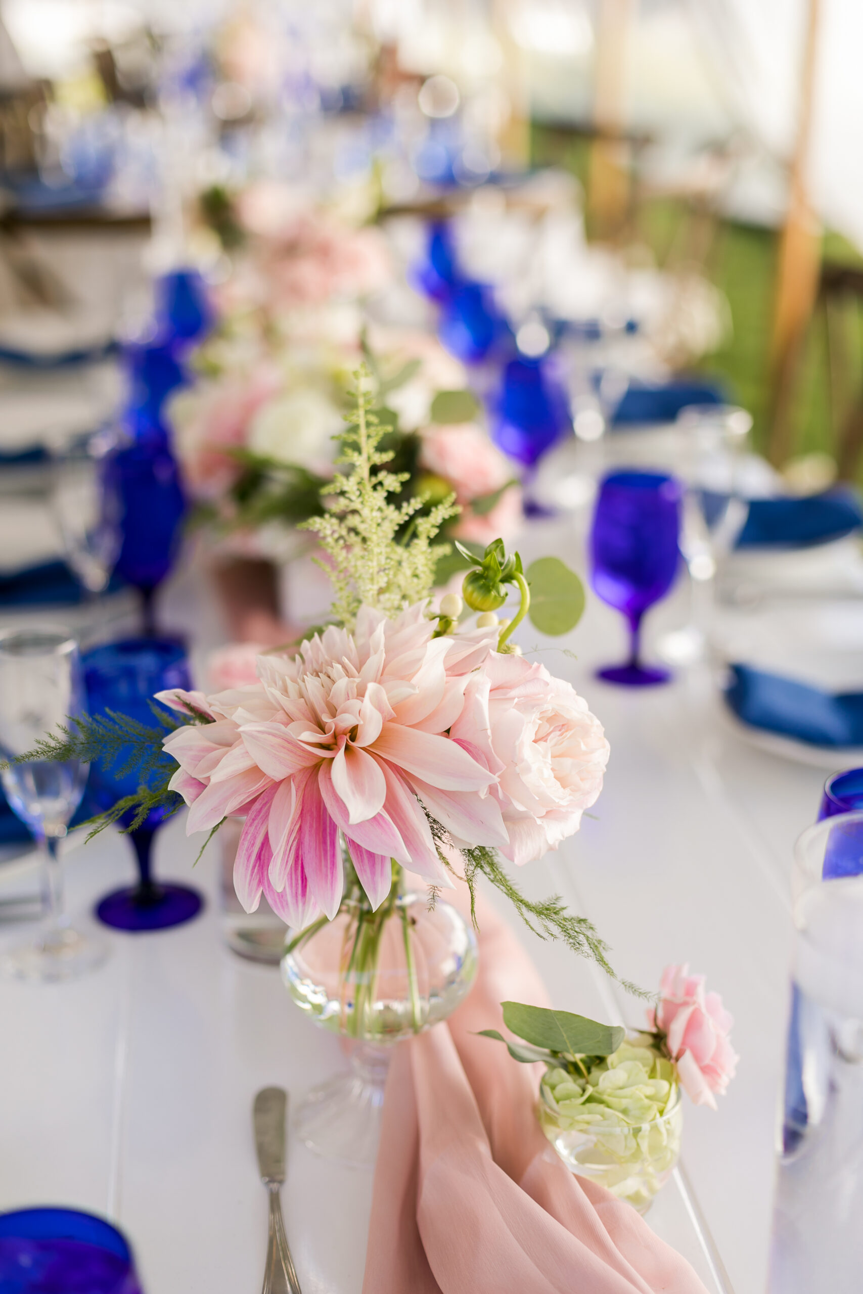 simple wedding low centerpiece