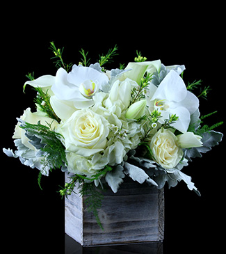 seasonal flowers with white and cream floral arrangement