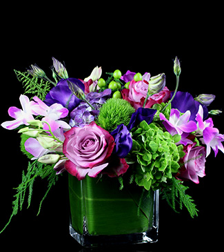 seasonal flowers with vibrant amethyst florals