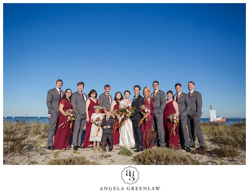 Bridal party fall maroon theme