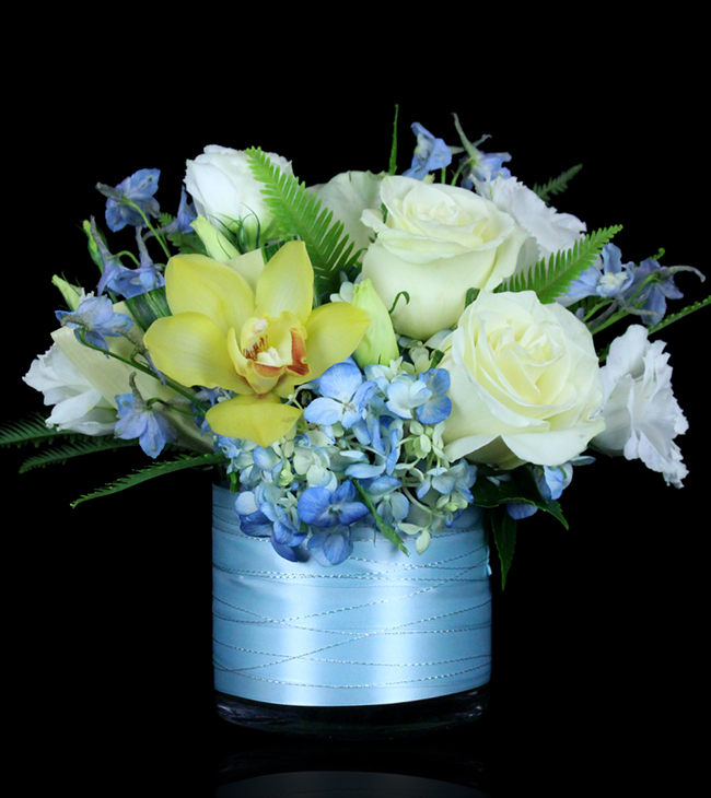 shop new baby flowers with baby boy floral arrangement