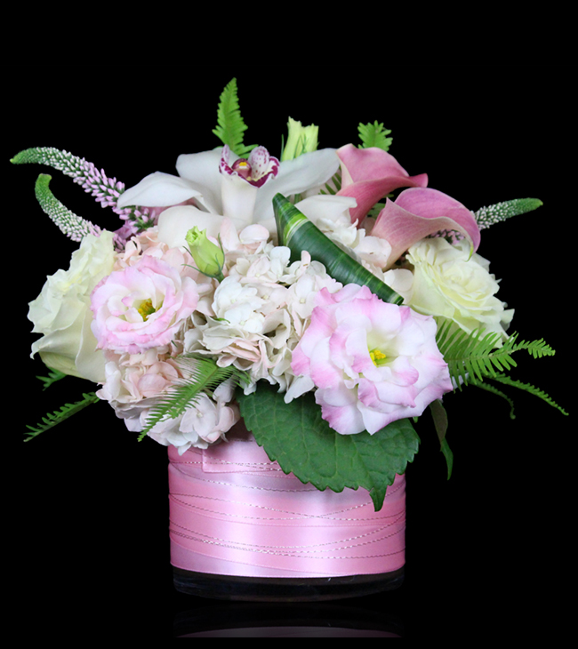 shop new baby flowers with baby girl floral arrangement