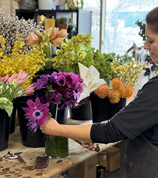 boston florist designing seasonal flowers