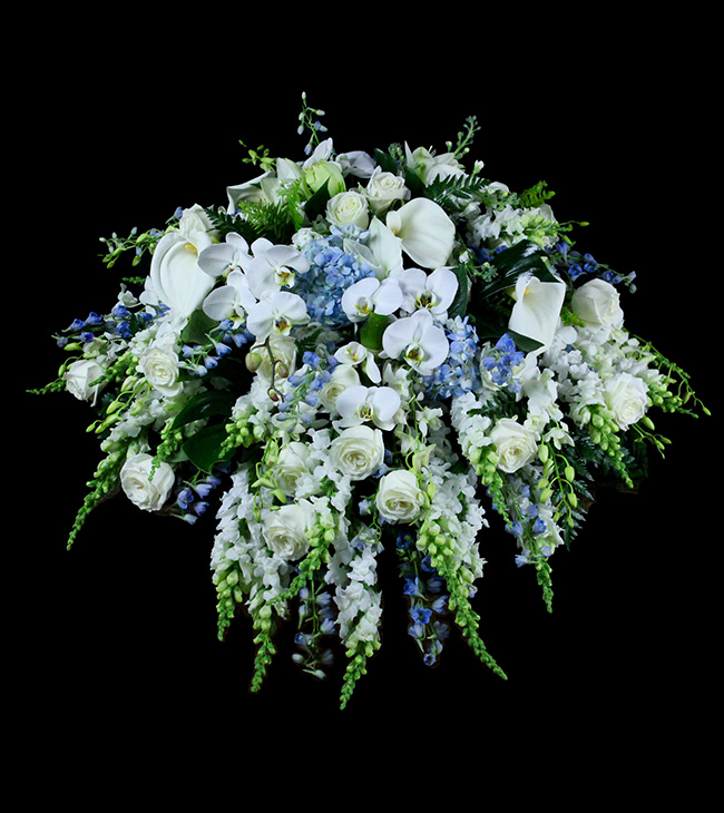 Sapphire Calla Lily Casket Spray