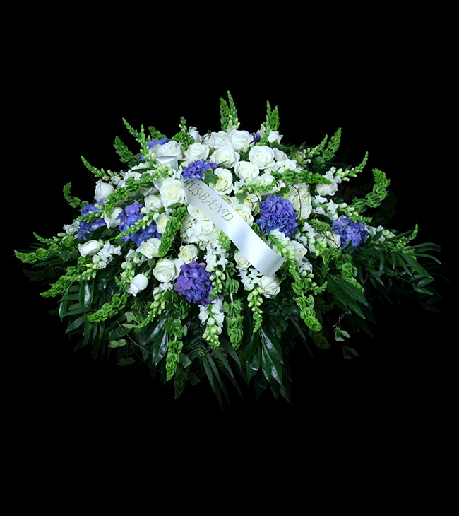 Sapphire Casket Spray